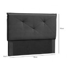 Cabeceira Para Casal Vic Suede Preto