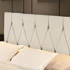 Cabeceira Parede Capitonê Estofado Suede Cama Box Queen 1,60