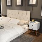 Cabeceira Parede Capitonê Estofado Suede Cama Box Queen 1,60