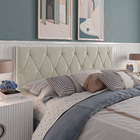 Cabeceira Paris 140cm Estofada Suede Bege Para Cama Box Casal