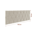 Cabeceira Paris 140cm Estofada Suede Bege Para Cama Box Casal