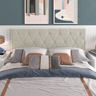 Cabeceira Paris 140cm Estofada Suede Bege Para Cama Box Casal