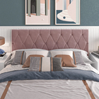 Cabeceira Paris 140cm Estofada Suede Rose Para Cama Box Casal