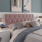 Cabeceira Paris 160cm Estofada Suede Rose Para Cama Casal Que