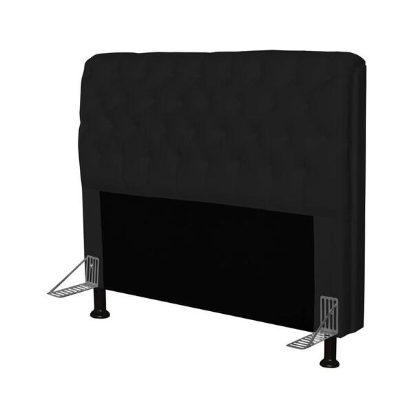 Cabeceira Paris Box Casal 160cm Paris Corino Preto