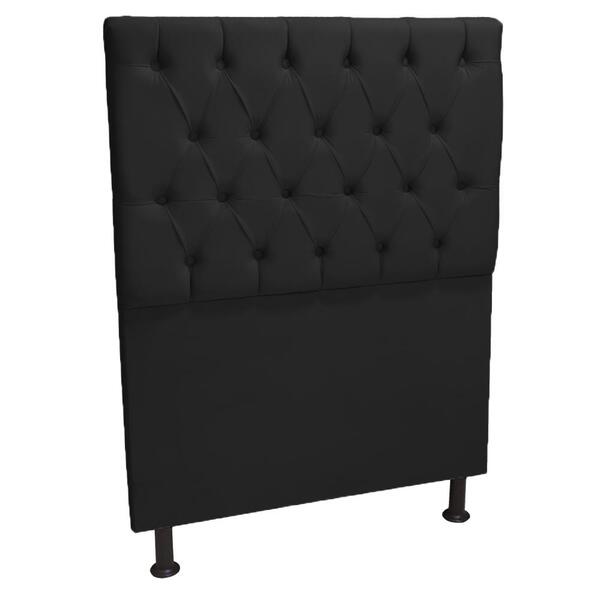 Cabeceira Paris Cama Box Capitone Suede Preto 0,90 - D'rost
