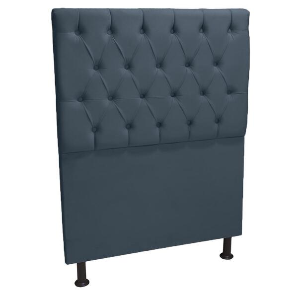 Cabeceira Paris Cama Box Casal Capitone Suede Azul Mar. 0,90