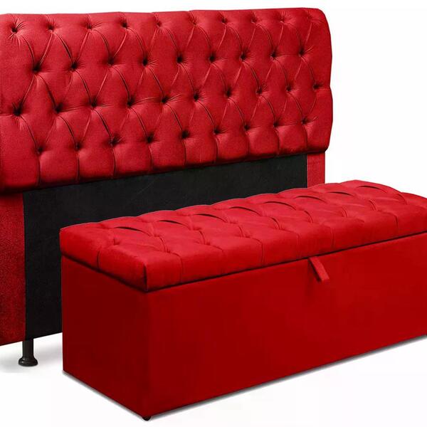 Cabeceira Paris E Calçadeira Italia Casal 140cm Casah