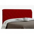 Cabeceira Paris Para Cama Solteiro Vermelho Suede Amassado
