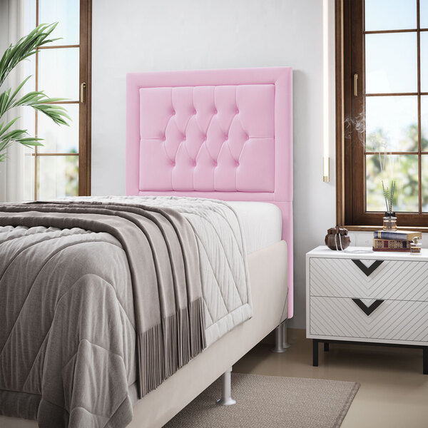 Cabeceira Pegasus 90 Premium / Z-021 Sued Rosa Bebê