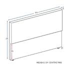 Cabeceira Piave Linho Cinza King (12x188x125) - Revestida Em