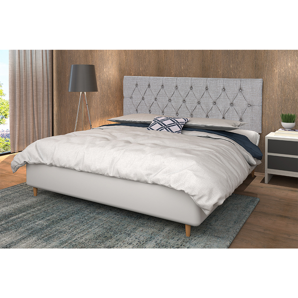 Cabeceira Premium Cama Casal Linho Concreto Monaco 1,60m