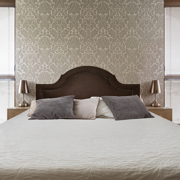 Cabeceira Provence Diamond Suede Liso Marrom Casal 140 X 60