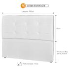 Cabeceira Quarto Casal Cama Box 140cm London Corino Branco