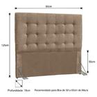 Cabeceira Quarto Solteiro 90cm Kuka Suede Amassado Marrom - D