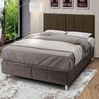 Cabeceira Queen 1,60 Almofadada Sued Marron Laura Ofertamo