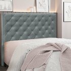 Cabeceira Queen 160cm Veludo Tania  Cinza