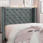 Cabeceira Queen 160cm Veludo Vicenza  Cinza