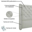 Cabeceira Queen 160cm Veludo Vicenza  Prata