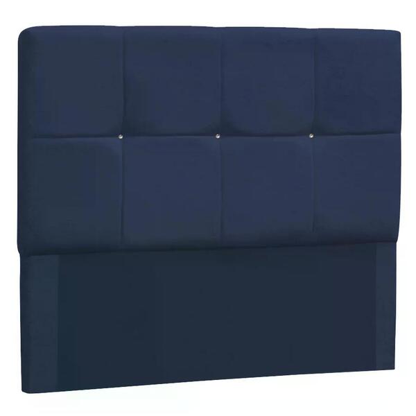 Cabeceira Queen 160cm Venus Suede Azul Com Strass Dmonegatto