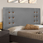 Cabeceira Queen 1 60m Genova Linho Cinza Escuro - Pallazio