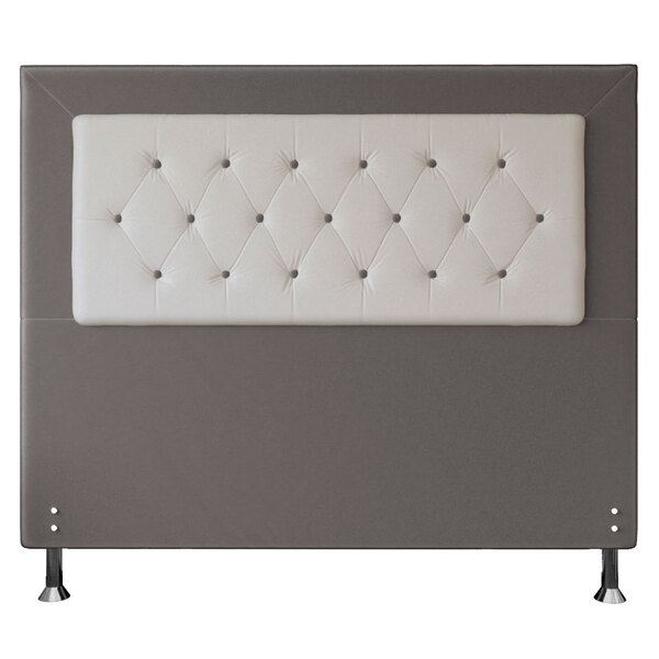Cabeceira Queen 1 60m Havana Suede Com Corino Branco - Pallaz