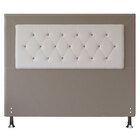 Cabeceira Queen 1 60m Havana Suede Com Corino Branco - Pallaz