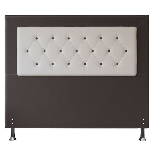 Cabeceira Queen 1 60m Havana Suede Marrom Com Corino Branco -