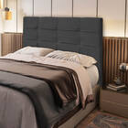 Cabeceira Queen 1 60m Moscou Linho Grafite - Pallazio