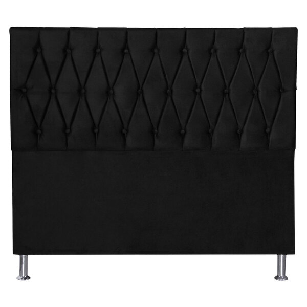 Cabeceira Queen 1 60m Paris Suede Preto - Pallazio