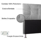 Cabeceira Queen 1 60m Roma Suede Cinza - Pallazio