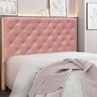Cabeceira Queen 1 60m Tânia Veludo Rosa - Pallazio