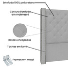 Cabeceira Queen 1 60m Vicenza Linho Cinza Claro - Pallazio