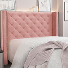 Cabeceira Queen 1 60m Vicenza Veludo Rosa - Pallazio