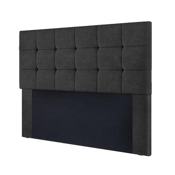 Cabeceira Queen Ana Veludo Chumbo 1,60m