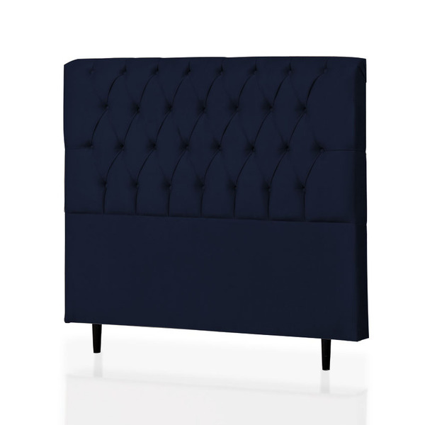 Cabeceira Queen Baby 160 Cm Suede Azul Marinho - D A Decor