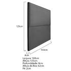 Cabeceira Queen Bali P02 160 Cm Para Cama Box Linho - Doce So