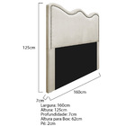 Cabeceira Queen Bari P02 160 Cm Para Cama Box Linho - Amarena