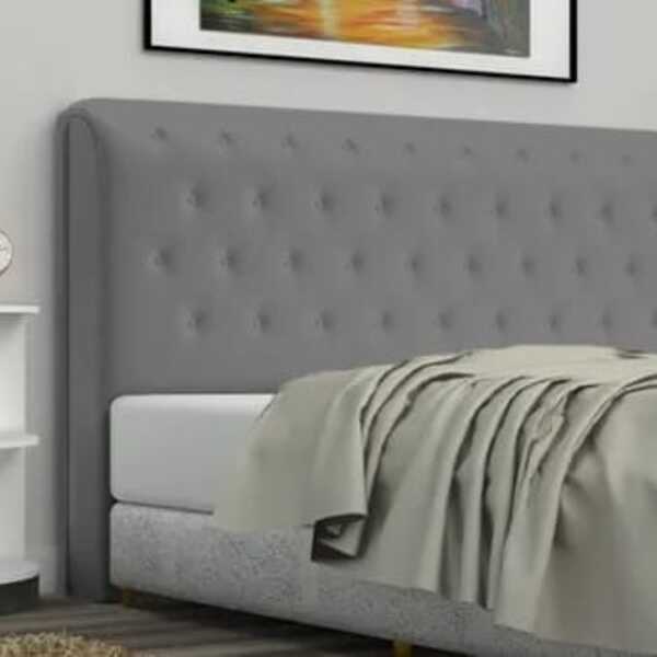 Cabeceira Queen Brenda 160 Cm Courino Cinza - D A Decor