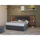 Cabeceira Queen Calitan Com 2 Mesas De Apoio E Led Preta E Im