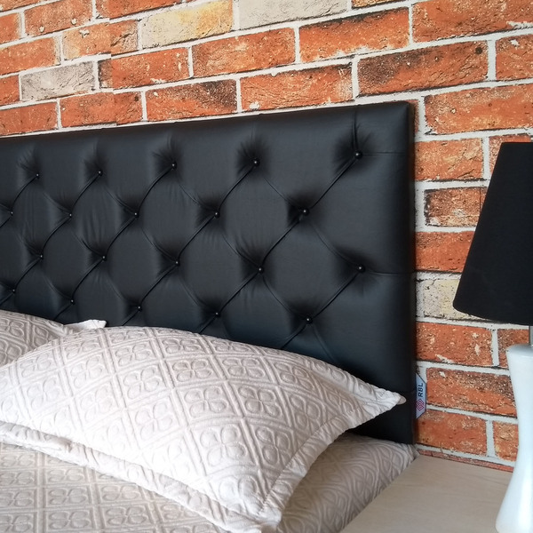 Cabeceira Queen Cama Box Capitonê Corino 160 X 60 Rbl Preto