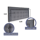 Cabeceira Queen Cama Box Veneza Diamond 10 Linho Cinza 160 X