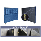 Cabeceira Queen Cama Box Veneza Diamond 10 Suede Liso Azul Ro
