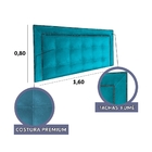 Cabeceira Queen Cama Box Veneza Diamond 10 Suede Liso Azul Tu