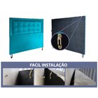 Cabeceira Queen Cama Box Veneza Diamond 10 Suede Liso Azul Tu