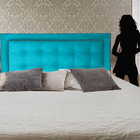Cabeceira Queen Cama Box Veneza Diamond 10 Suede Liso Azul Tu