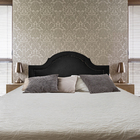 Cabeceira Queen Com Tachas Estilo Provençal Suede Preto 160 X