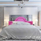 Cabeceira Queen Diamond Provençal Corino Rosa Pink 160 X 60