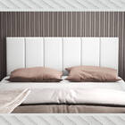Cabeceira Queen Estofada 1,60m Tecido Corino Branco Yasmin -