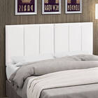 Cabeceira Queen Estofada 1,60m Tecido Corino Branco Yasmin -